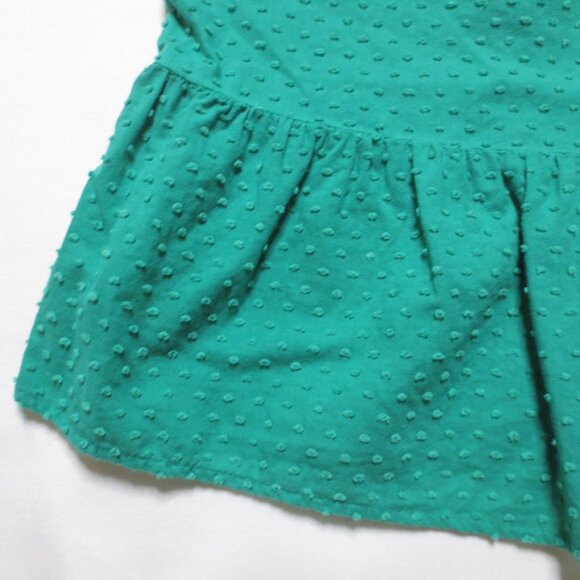 4/$14 LOFT womens GREEN tank BLOUSE top RUFFLE dots SUMMER fitted CAREER size S - Picture 2 of 8